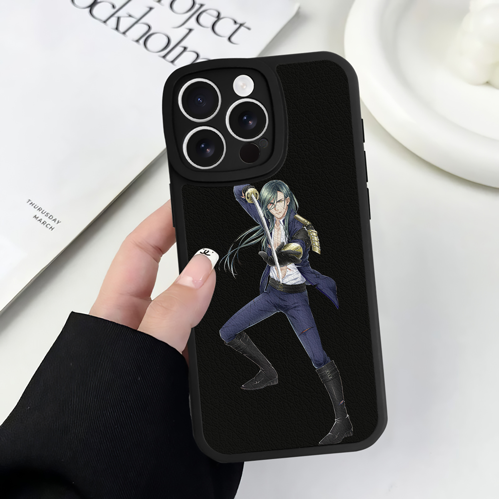 （画像用） 刀剣乱舞 Touken Ranbu 【iPhone 16シリーズ対応】シリコンスマホケース（レザー調） 材質：シリコン